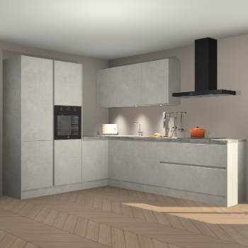Beton opaal greeploze keuken Parla 87941