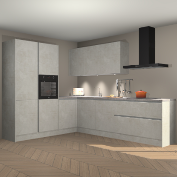 Beton opaal greeploze keuken Parla 87960