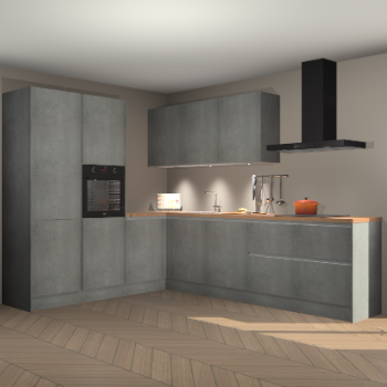 Beton parelgrijs greeploze keuken Parla 87985