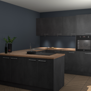 Beton Zwarte keuken Rosario 70688