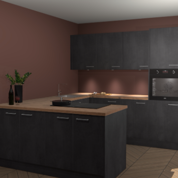 Beton Zwarte keuken Rosario 70689