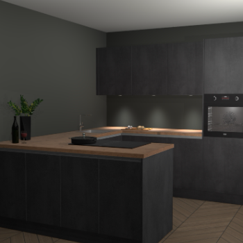  Beton Zwarte greeploze keuken Rosario 70691