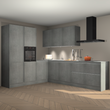 Beton parelgrijs greeploze keuken Parla 87997