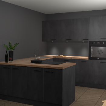 Beton Zwarte keuken Rosario 70692