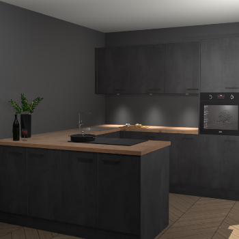 Beton Zwarte keuken Rosario 70693