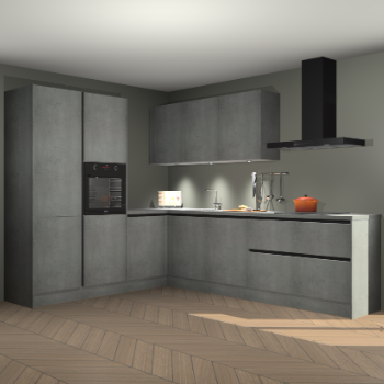 Beton parelgrijs greeploze keuken Parla 88000
