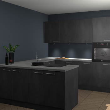 Beton Zwarte keuken Rosario 70704