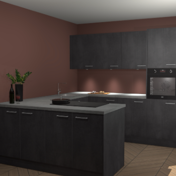Beton Zwarte keuken Rosario 70706
