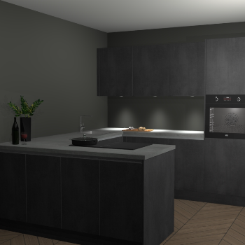  Beton Zwarte greeploze keuken Rosario 70709