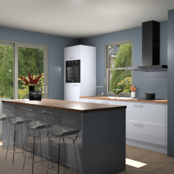 Sneeuwwitte hoogglans keuken Toulouse 50058