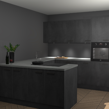 Beton Zwarte keuken Rosario 70712