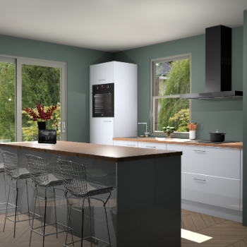 Sneeuwwitte hoogglans keuken Toulouse 50059