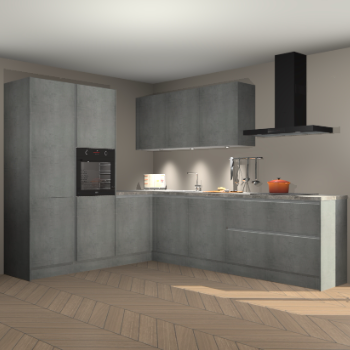 Beton parelgrijs greeploze keuken Parla 88029