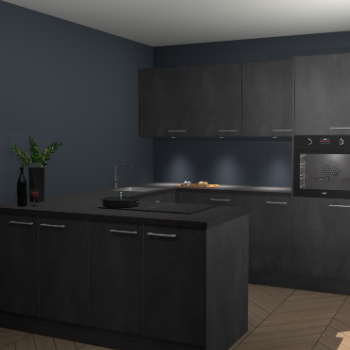 Beton Zwarte keuken Rosario 70734