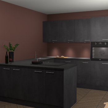 Beton Zwarte keuken Rosario 70735