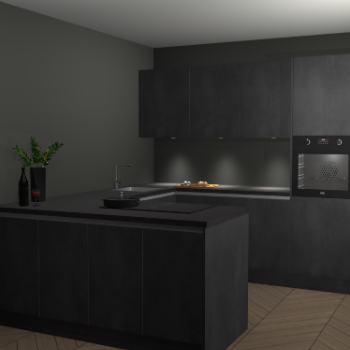  Beton Zwarte greeploze keuken Rosario 70736