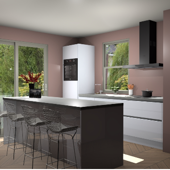 Sneeuwwitte hoogglans greeploze keuken Toulouse 52515