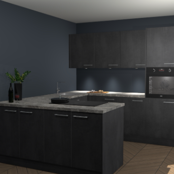 Beton Zwarte keuken Rosario 70749