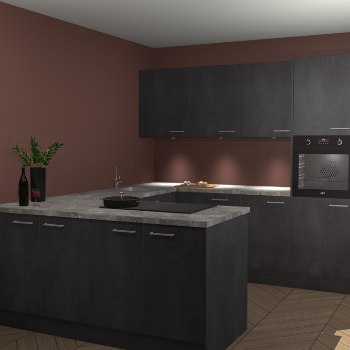Beton Zwarte keuken Rosario 70750