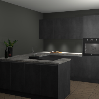  Beton Zwarte greeploze keuken Rosario 70751