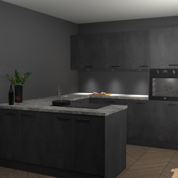 Beton Zwarte keuken Rosario 70752