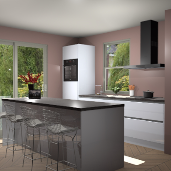 Sneeuwwitte hoogglans greeploze keuken Toulouse 52558