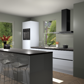 Sneeuwwitte hoogglans greeploze keuken Toulouse 52561