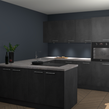 Beton Zwarte keuken Rosario 70757