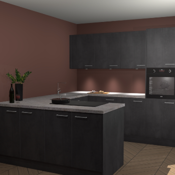 Beton Zwarte keuken Rosario 70758