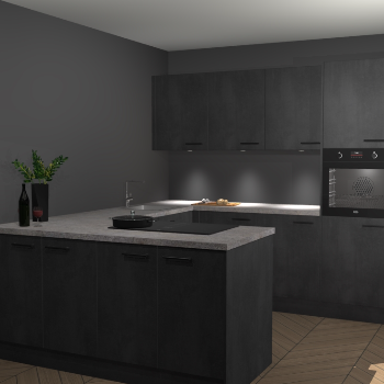 Beton Zwarte keuken Rosario 70760