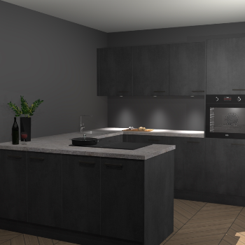 Beton Zwarte keuken Rosario 70761