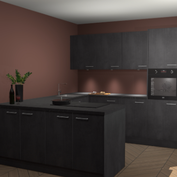 Beton Zwarte keuken Rosario 70767