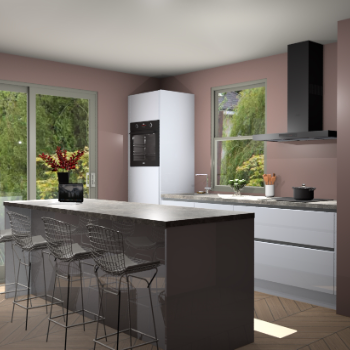 Sneeuwwitte hoogglans greeploze keuken Toulouse 52564