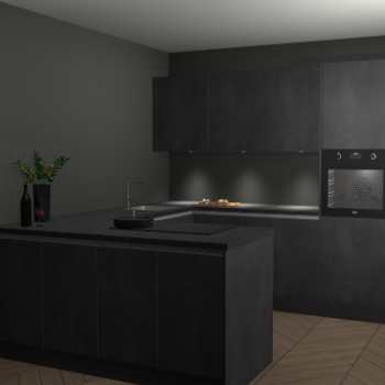  Beton Zwarte greeploze keuken Rosario 70768