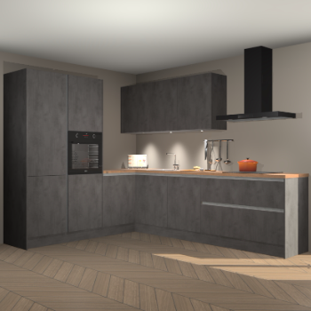 Beton antraciet greeploze keuken Parla 90731
