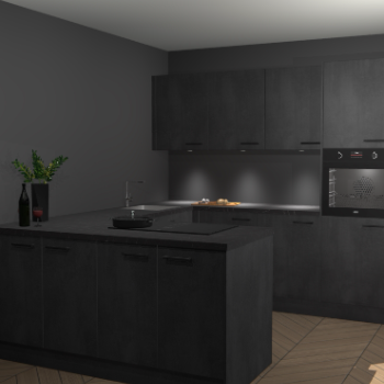 Beton Zwarte keuken Rosario 70769