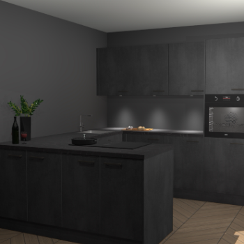 Beton Zwarte keuken Rosario 70770