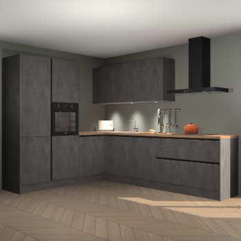 Beton antraciet greeploze keuken Parla 90734