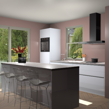 Sneeuwwitte hoogglans greeploze keuken Toulouse 52571