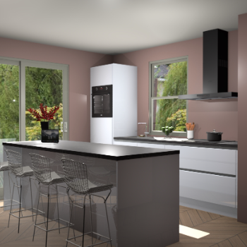 Sneeuwwitte hoogglans greeploze keuken Toulouse 52610