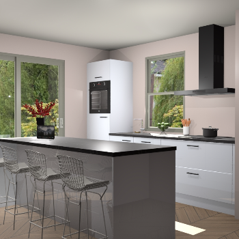 Sneeuwwitte hoogglans keuken Toulouse 52611