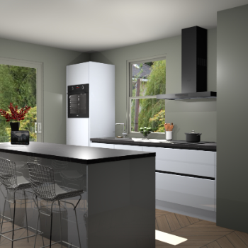 Sneeuwwitte hoogglans greeploze keuken Toulouse 52613