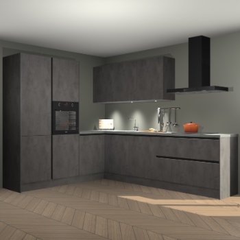 Beton antraciet greeploze keuken Parla 90869