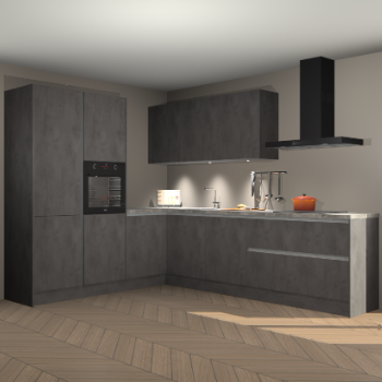Beton antraciet greeploze keuken Parla 90879