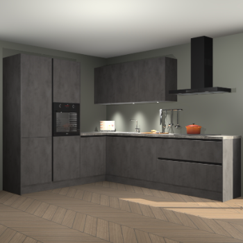 Beton antraciet greeploze keuken Parla 90882
