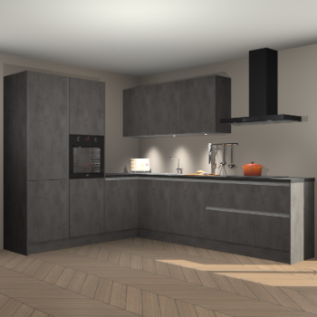Beton antraciet greeploze keuken Parla 90891