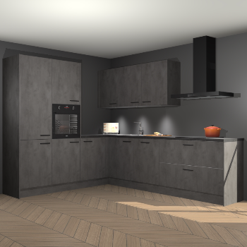 Beton antraciet keuken Parla 90892