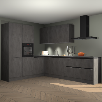 Beton antraciet greeploze keuken Parla 90894