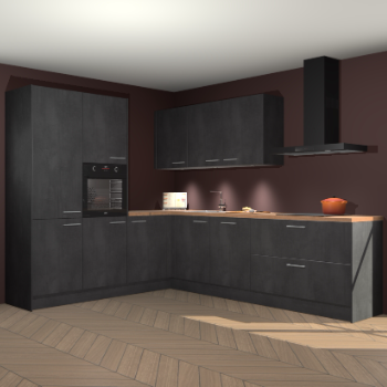 Beton zwarte keuken Parla 90896