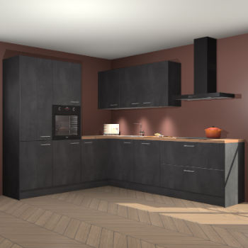 Beton zwarte keuken Parla 90897